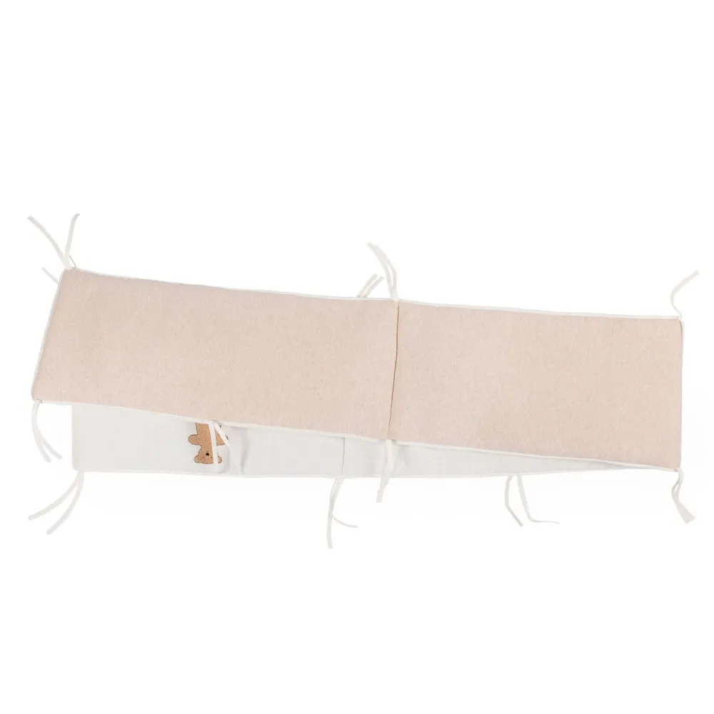 Best Childhome Parkomranding - 35X340 Cm - Jersey Melange Beige / Mousseline Teddy