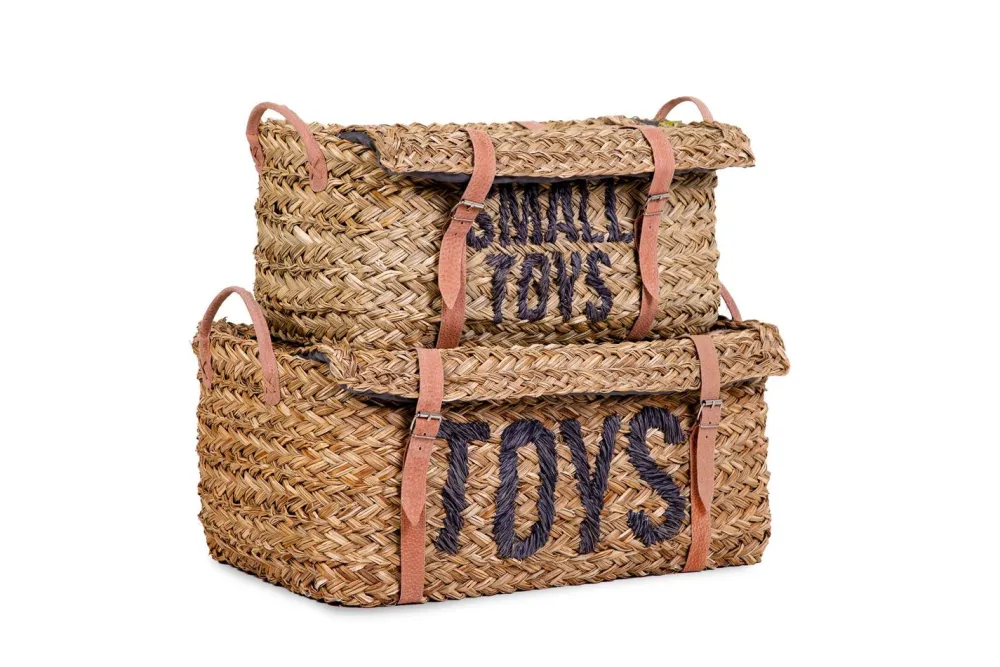 Cheap Childhome Rattan Opbergmanden + Riemen - Set Van 2