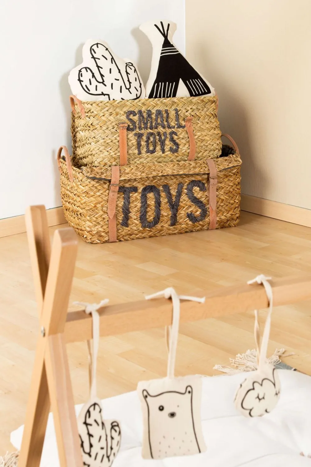 Cheap Childhome Rattan Opbergmanden + Riemen - Set Van 2