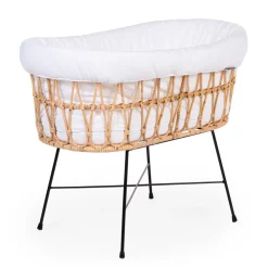 Cheap Childhome Rattan Wieg - 90X51X70Cm + Metalen Onderstel + Matras - Jersey Hoes Ecru