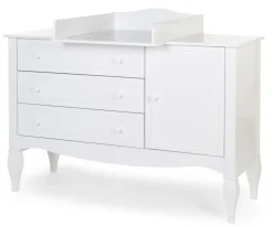 Sale Childhome Romantic White - Commode - 3 Laden + 1 Deur + Verzorgingsunit