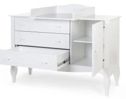 Sale Childhome Romantic White - Commode - 3 Laden + 1 Deur + Verzorgingsunit
