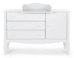 Sale Childhome Romantic White - Commode - 3 Laden + 1 Deur + Verzorgingsunit