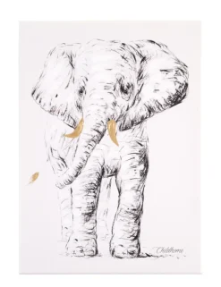 New Childhome Schilderij - Olifant + Goud - 30X40 Cm