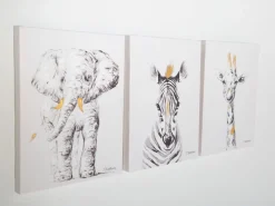 Store Childhome Schilderij - Zebra + Goud - 30X40 Cm