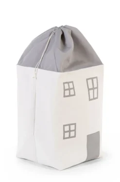 New Childhome Speelgoedzak Huis - Polyester - Grijs Ecru