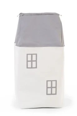 New Childhome Speelgoedzak Huis - Polyester - Grijs Ecru