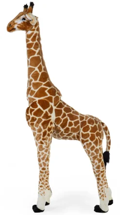 Outlet Childhome Staande Giraf Knuffel - 65X35X180 Cm - Bruin Geel