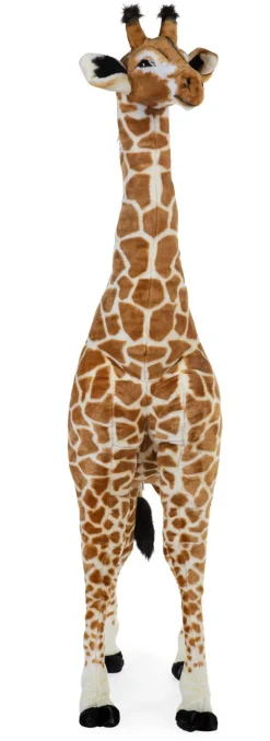 Outlet Childhome Staande Giraf Knuffel - 65X35X180 Cm - Bruin Geel