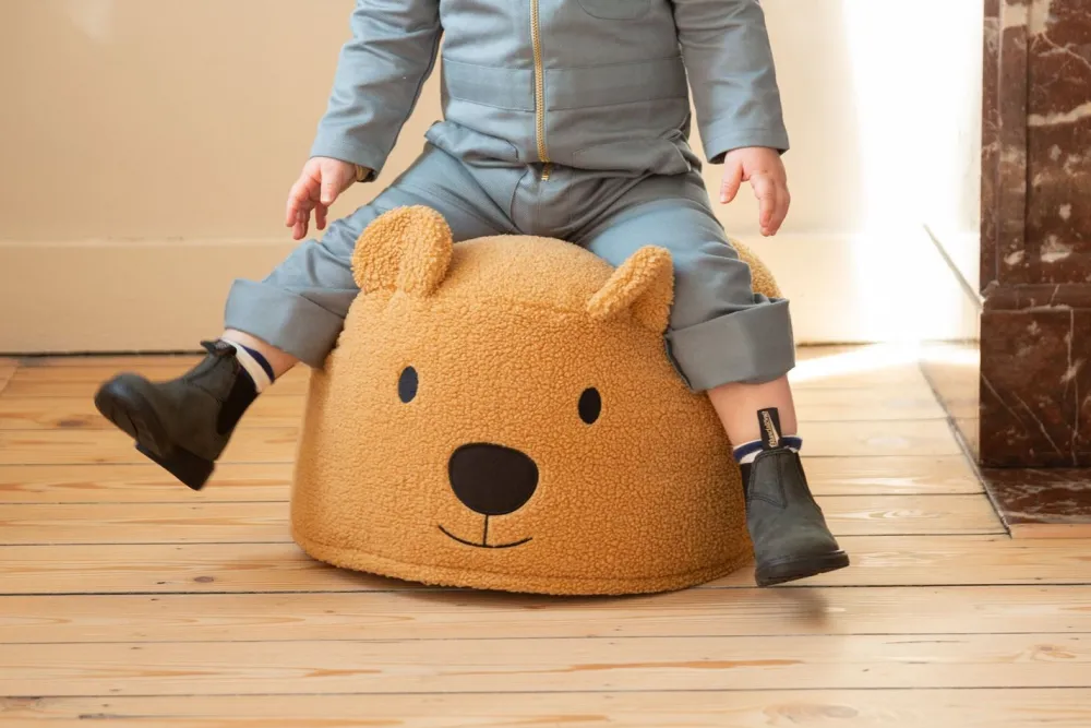 Store Childhome Teddy Beer Poef - Teddy - Beige 40Cm