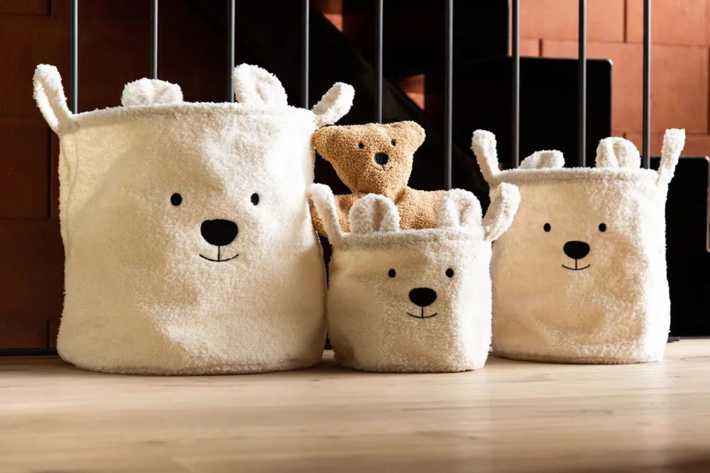 Hot Childhome Teddy Mandjes Set Van 3 - Ecru