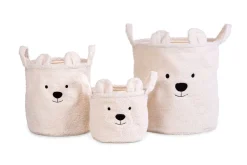 Hot Childhome Teddy Mandjes Set Van 3 - Ecru