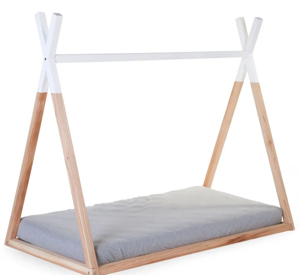 New Childhome Tipi Bed - 70X140 Cm - Hout - Naturel Wit Ja, Graag Met Lattenbodem