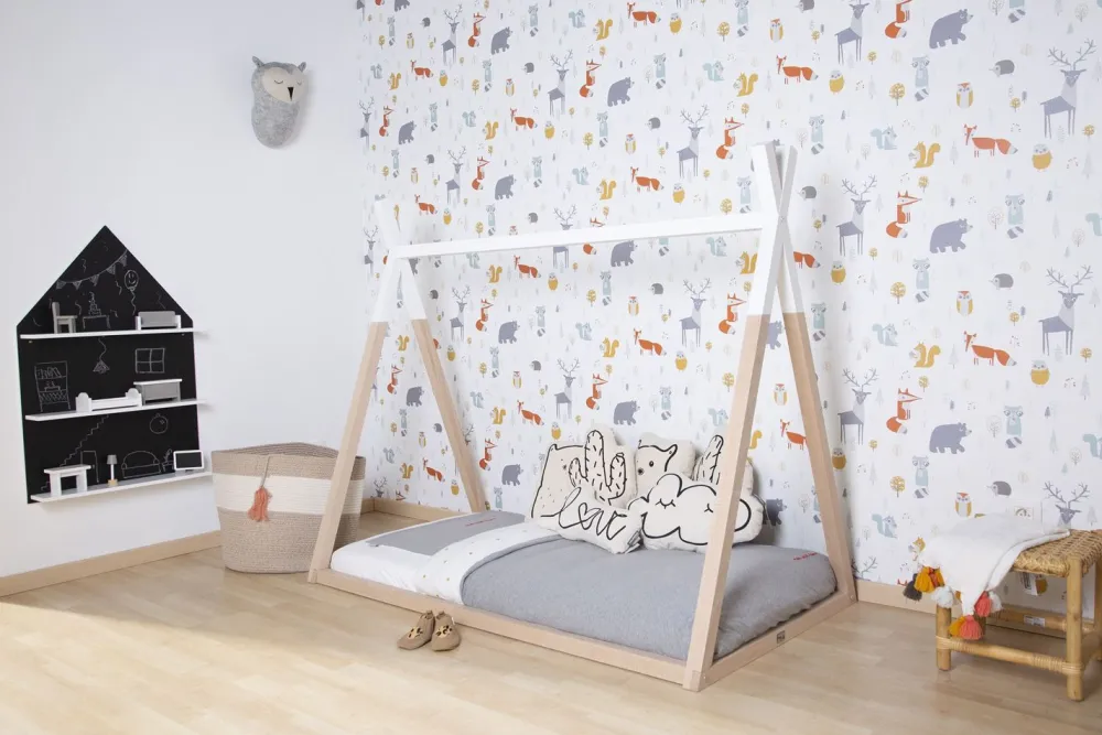 New Childhome Tipi Bed - 70X140 Cm - Hout - Naturel Wit Ja, Graag Met Lattenbodem