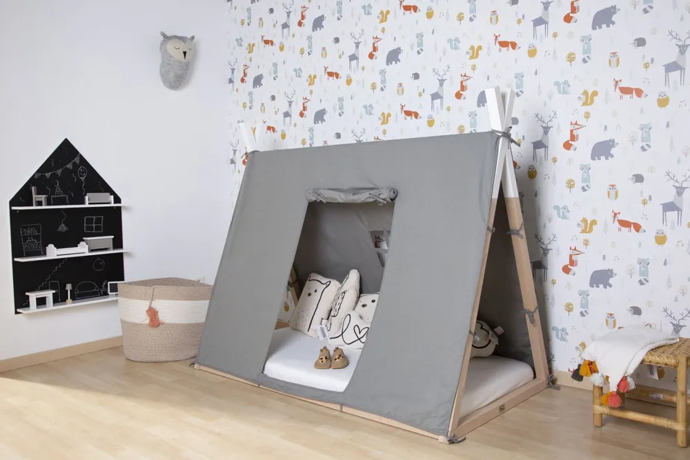 New Childhome Tipi Bed - 70X140 Cm - Hout - Naturel Wit Ja, Graag Met Lattenbodem