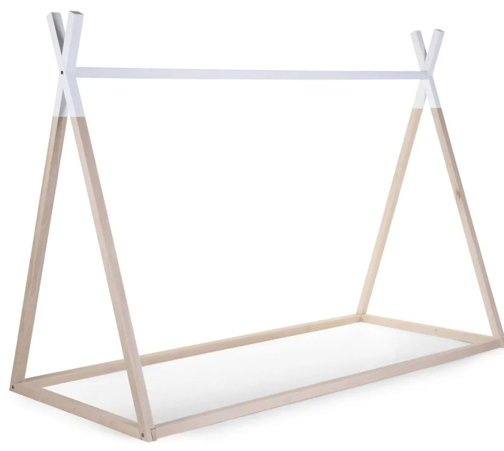 Fashion Childhome Tipi Bed - 90X200 Cm - Hout - Naturel Wit Ja, Graag Met Lattenbodem