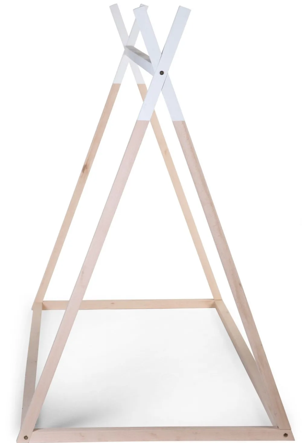 Fashion Childhome Tipi Bed - 90X200 Cm - Hout - Naturel Wit Ja, Graag Met Lattenbodem