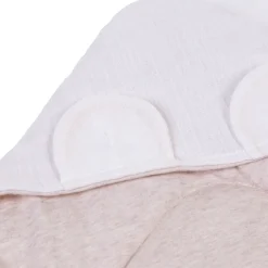 Clearance Childhome Wikkeldeken Universeel - 75X75 Cm - Jersey Melange Beige / Mousseline Teddy