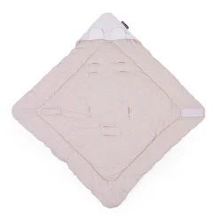 Clearance Childhome Wikkeldeken Universeel - 75X75 Cm - Jersey Melange Beige / Mousseline Teddy