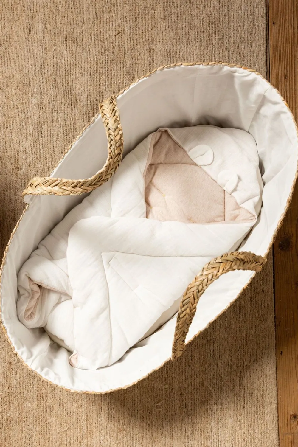 Clearance Childhome Wikkeldeken Universeel - 75X75 Cm - Jersey Melange Beige / Mousseline Teddy