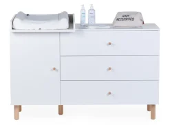 Online Childhome Wonder White - Commode - 3 Laden + 1 Deur + Verzorgingsunit