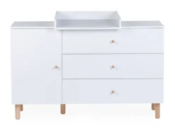 Online Childhome Wonder White - Commode - 3 Laden + 1 Deur + Verzorgingsunit